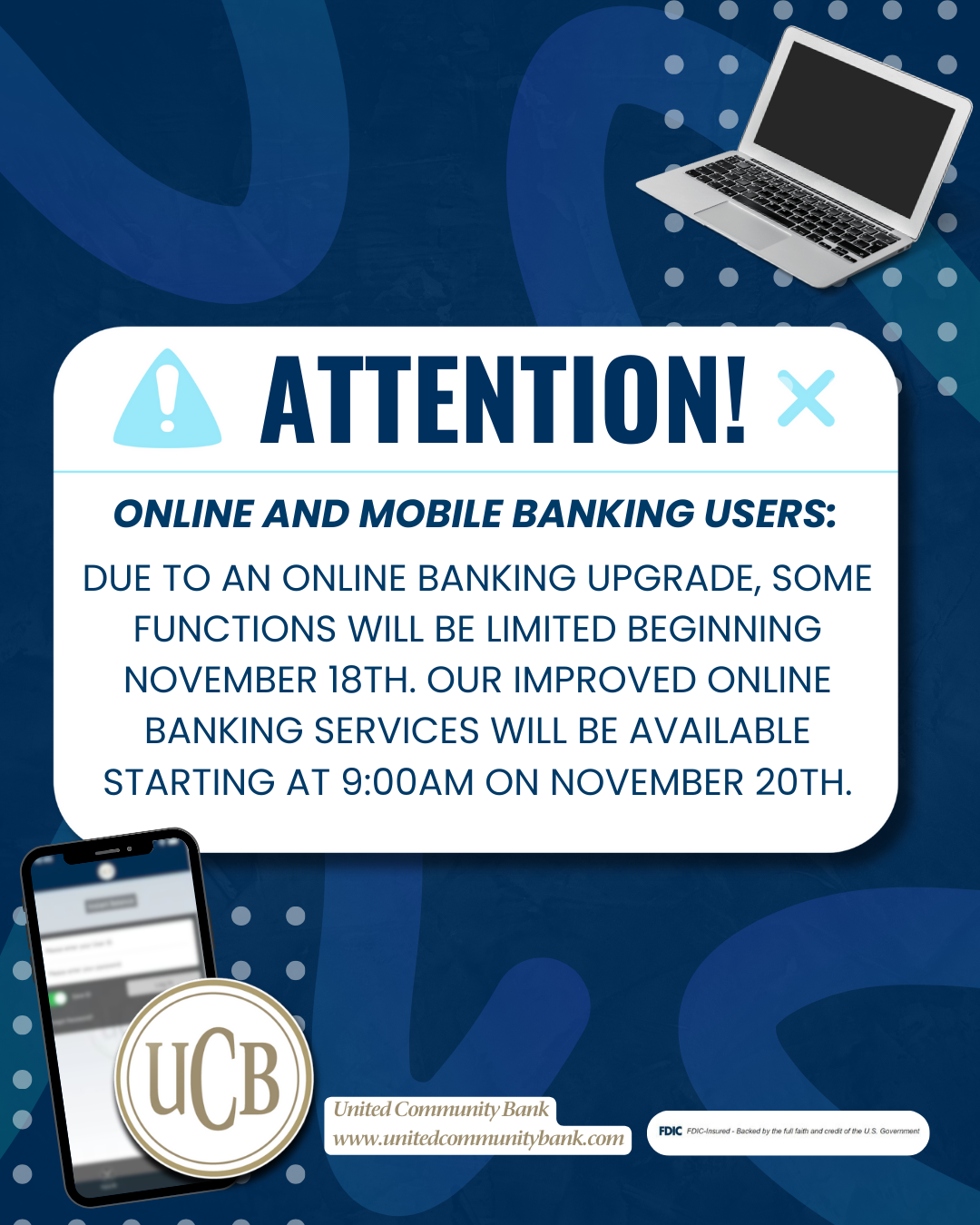 IMPORTANT NOTICE FOR ONLINE AND MOBILE BANKING USERS United